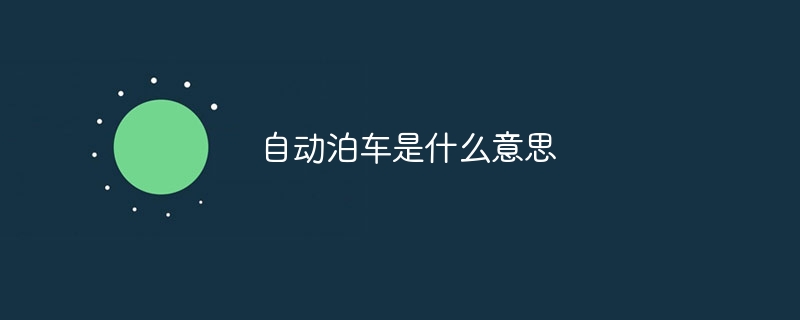 自动泊车是什么意思(图1)