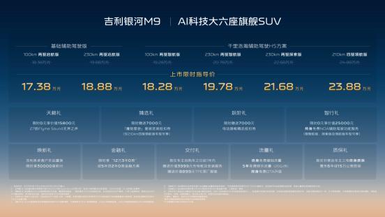 AI体系造AI汽车！限时1738万起吉利银河M9上市开启出行新时代